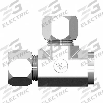 WEATHERHEAD Compression Tee Fitting: 1/4 in OD x 1/4 in Pipe x 1/4 in OD Size - Flareless Bite-Type Steel Compression Fittings
