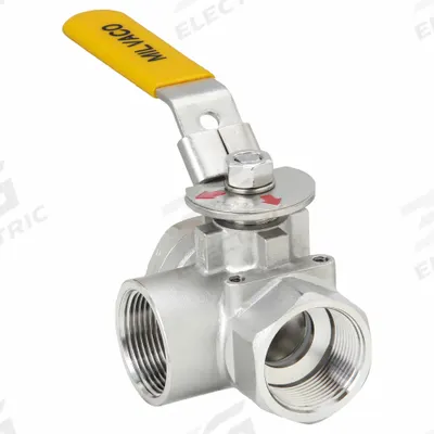 MILWAUKEE VALVE Manual Three-Way Ball Valve: 1 1/4 in, CF8M Stainless Steel, L Flow - L-Port Stainless Steel Ball Valves