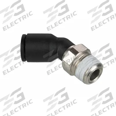 LEGRIS Push-Fit Elbow Fitting: 1/2 in Pipe x 10 mm OD Size, BSPT x Push-to-Connect - Nylon & Nickel-Plated Brass Tube Fittings