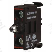 EATON Lamp Module: 22 mm Size, Red, LED, 30 V AC/DC Rating, No Transformer (MPN M22-LEDC-R). Key specifications — Compatible with Series: M22; Terminal Connection Type: Spring Cage; Brand: EATON; Manufacturer Part Number: M22-LEDC-R; Includes Bulb: Bulb Included.