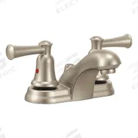 CFG Low Arc Bathroom Faucet: Capstone, Brass, Brushed Nickel Finish, 1.2 gpm Flow Rate, Centerset (MPN CA41213BN). Key specifications — Includes: Mounting Hardware; Brand: CFG; Series: Capstone.