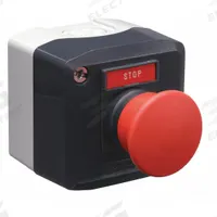 SCHNEIDER Control Station: Mushroom Head Push Button, 0 Pilot Lights, 1NC, Stop, Momentary (MPN XALD164H29H7). Key specifications — Brand: SCHNEIDER; Operator Legend: Stop; Operator Color: Red; Operator Configuration: Mushroom Head Push Button; Environments & Applications: Oil- & Dust-Tight; Operator Configuration Type: (1) Mushroom Push Button.