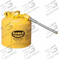 EAGLE Type II Safety Can: For Use With Diesel, 5 gal Capacity, Includes 5/8 in OD Hose, Yellow (MPN U251SX5Y). Key specifications — Brand: EAGLE.