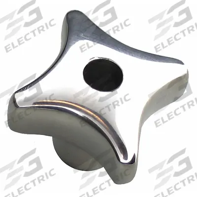 APPROVED VENDOR Hand Knob: 4 Point, Stainless Steel, 5/16"-18 Thread - Corrosion-Resistant 4-Arm Knobs with Threaded Through-Hole