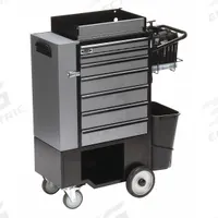 FLEXCART Tool Utility Cart: Silver, 37 1/2 in Wd, 14 1/2 in Dp, 45 in Ht, No Lid, 3-Point Locking (MPN FC-100CSWBT). Key specifications — attr1116771: Putty Knives and Scrapers; attr1116772: FLEXCART; attr1116768: 3-Point Locking.