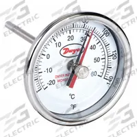 DWYER Min/Max Dial Thermometer: 0°F to 140°F to -17.8°C to 60°C, +/- 2% Accuracy, 3 in Dial Dia (MPN BTM31211D). Key specifications — Brand: DWYER; Accuracy: +/- 2%.
