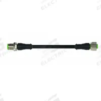 Cordset: M12 Male Straight X M12 Female Straight, 4 Pins, Black, PUR, 0.3 m Cable Lg (MPN 7000-40021-6340030). Key specifications — Cable Jacket Color: Black; End 1 Gender: Male; End 1 Mounting Orientation: Straight; End 2 Gender: Female; End 2 Mounting Orientation: Straight; End 2 Connection Type: M12; IP Rating: IP65; Brand: MURRELEKTRONIK.