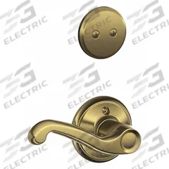 SCHLAGE RESIDENTIAL Door Lockset: Dummy Lever Locksets, Brass (MPN F94 FLA LH 609). Key specifications — Ligature Resistance: Not Ligature-Resistant; Brand: SCHLAGE RESIDENTIAL; Lockset Function ANSI Code: F94; Visual Indicator Message: No Message; Lockset Style: Flair; ADA Compliant: No; Finish: Satin Brass, Blackened, Satin Relieved, Clear Coated : Brass.