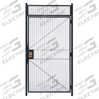 WIRECRAFTERS Hinged Door: 10 1/2 ft H x 4 3/8 ft W x 2 in D, Gray - WireCrafters Welded-Wire Partition Components