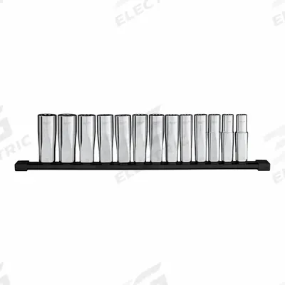 MILWAUKEE Deep Well Socket Set Metric 12pt: 1/2 in Drive Size - Metric Impact Socket Sets