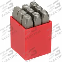 APPROVED VENDOR Hand Stamp Kit: 0 thru 9 (6 doubles as 9), 1/2 in Character Ht, 3 5/16 in Shank Lg (MPN 20Y595). Key specifications — Material: Steel; Brand: APPROVED VENDOR; Characters Included: 0 thru 9 (6 doubles as 9).