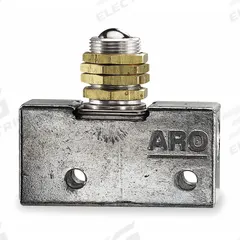 ARO Manual Air Control Valve: 200, Three-Way / Two-Position, Roller, Gray, 7.5 scfm Flow Rate - Max (MPN 213-C). Key specifications — attr1092903: Gray; attr1086905: Spring Return; attr1086907: 200; attr1086914: Normally Open/Normally Closed; attr1086904: Manual Air Control Valve; attr1086871: 213-C.