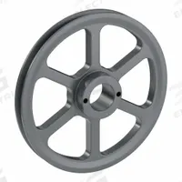 APPROVED VENDOR V-Belt Pulley: AK84, 1 Groove, 8.25 in OD, Bushed Bore, H/QT, Cast Iron, Spoked (MPN AK84H). Key specifications — attr1318293: AK84; attr1318301: 7.66 in (3L); attr1318291: 3L.