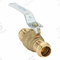 MILWAUKEE VALVE Manual Two-Way Ball Valve: 1/2 in, Brass, Straight, Press x Press, Two-Piece (MPN UPBA-480B - 12). Key specifications — Brand: MILWAUKEE VALVE; Handle: Locking Lever.