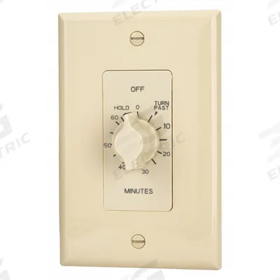 TORK Spring-Wound Timer: 1 hr Max, SPDT, 125V AC, No Wall Plate Included - Spring-Wound Mechanical Timers without Wall Plates