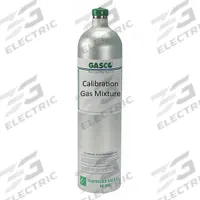 GASCO Calibration Gas: Air, Disposable, +/-5% Accuracy, CH4/H2S/N2/O2, Calibration Gas, Cylinder (MPN X03AI97CP580002). Key specifications — For Use With: All OEM Gas Detectors; Background Gas: Air; Brand: GASCO; Gas Mixture: Methane (50% LEL) 2.5%; Reusability: Disposable.
