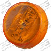 GROTE Clearance Marker Lamp: Clearance Light, LED, Round, Amber, Bracket/Grommet, 2 in Overall Dia (MPN 47113). Key specifications — Lens Color: Amber; Brand: GROTE; Electrical Connection: PL-10 Connector; Lighting Technology: LED; Mount Type: Grommet; SAE Lens Code: P2.