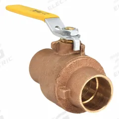 APOLLO Manual Two-Way Ball Valve: 2 in, Bronze, Straight, Sweat x Sweat, 600 psi Max. Pressure (CWP) (MPN 77C20801A). Key specifications — Brand: APOLLO; Handle: Lever.