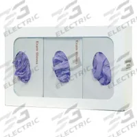 BOWMAN DISPENSERS Glove Dispenser: Steel, 15 7/8 in Overall Wd, 10 in Overall Ht, Wall, (3) Boxes (MPN GB-003). Key specifications — Dispenser Layout: (3) Boxes; Fill Direction: Right Load; Material: Steel; Brand: BOWMAN DISPENSERS; Color: White.
