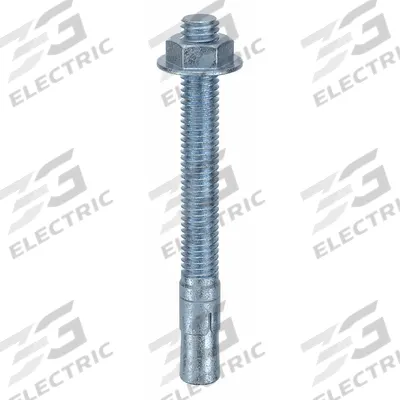 MKT FASTENING Wedge Anchor: 3 3/4 in Overall Lg, 3/8 in Dia, 3/8"-16 Thread Size, Steel - Steel Wedge Anchors