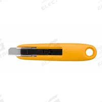 OLFA Safety Knife: 4 1/2 in Overall Lg, Plain, 1 in Overall Wd, Plastic, Yellow, Quick-Change (MPN SK-7). Key specifications — attr307884: Quick-Change; attr307885: Steel Standard Tip; attr307882: Yellow; attr307878: Plain; attr307881: Plastic; attr324892: OLFA.
