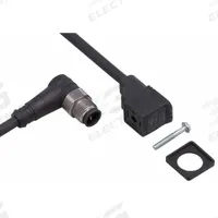 IFM Patch cable: M12 Male Right Angle x DIN Form C, 2 ft Cable Lg, PUR, Black, 5 Pins, IP67 (MPN E10844). Key specifications — Wire Size: 4.80 mm; Brand: IFM; Cable Jacket Color: Black; IP Rating: IP67.