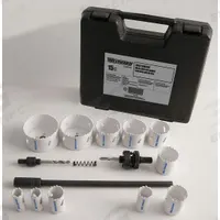 WESTWARD Hole Saw Kit: 15 Pieces, 1 1/2 in Max. Cutting Dp, Bi-Metal, 4/6 Teeth per Inch (MPN 29VX15). Key specifications — attr1098178: 4/6; attr1098172: WESTWARD.