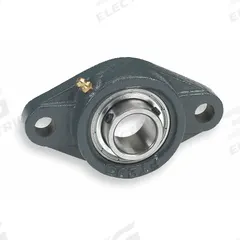 DAYTON 2 Bolt Flange Bearing: Radial Ball, 15/16 in Bore, Cast Iron, Set Screws, 4 7/8 in Lg (MPN 3FCV2). Key specifications — Bore Type: Cylindrical; Brand: DAYTON; Lubricant Material: Chevron SRI 2; Mounting Bolt Size: 7/16 in; Split Housing: Not Split; System of Measurement: Inch.