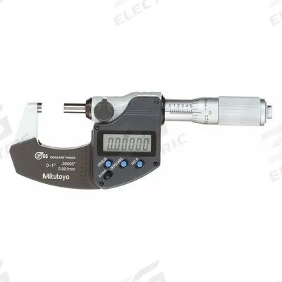 MITUTOYO IP65 Digital Outside Micrometer: 0 in to 1 in /50.8 mm to 76.2 mm, Inch/Metric - Micrometers without SPC Output for Harsh Environments