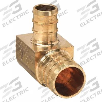 ZURN Barbed Fitting Elbow: 1/2 in ID x 3/4 in ID Size, Barbed x Barbed, Brass - Crimp-On Brass Barbed Tube Fittings