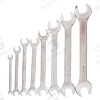 WESTWARD Open End Wrench Set: Alloy Steel, Satin, 8 Tools, 1/4 in to 1 in Range of Head Sizes (MPN 1EYD7). Key specifications — attr309745: No; attr309746: Vinyl Pouch; attr309754: Satin; attr309753: Alloy Steel; attr324938: WESTWARD.