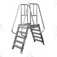 COTTERMAN Crossover Bridge: 4 ft Platform Ht, Aluminum, 500 lb Load Capacity, Serrated, 6 Steps (MPN 6SCA36A3C50P3). Key specifications — Brand: COTTERMAN; Color: Gray; Tread Type: Serrated.