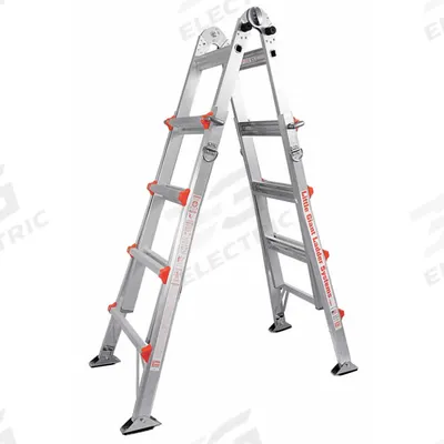 LITTLE GIANT Combination Ladder: 6 Configurations, Aluminum, 300 lb Load Capacity - All Configuration Multifunction Ladders