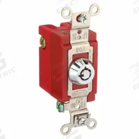 HUBBELL Wall Switch: Locking Switch, 3-Way, Maintained, Silver, 120/277V AC, 20 A (MPN HBL1223RKL). Key specifications — Illuminated: No; Voltage Rating: 120/277V AC.