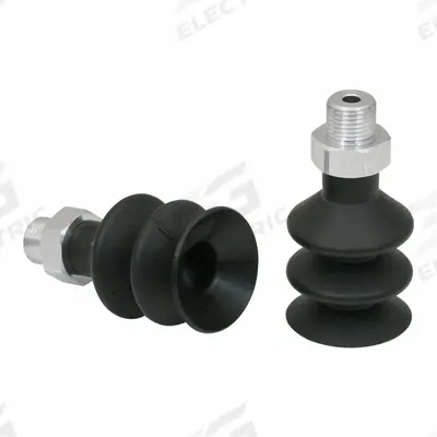 SCHMALZ Vacuum Pad Assembly: 2.5 Folds, G1/8 in, 26 mm Pad Dia, NBR, 55 A, Black - Multi-Bellows Type Electronics Industry Vacuum Pad Assemblies