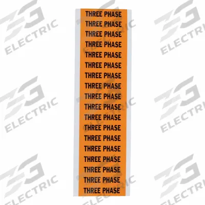 BRADY Conduit & Voltage Signs & Labels: 2 1/4 in Label Wd, 1/2 in Label Ht, Three Phase - Self-Stick Vinyl Conduit and Voltage Markers
