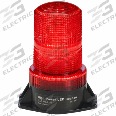FEDERAL SIGNAL Beacon Light: Flashing Beacon, Red, 5 3/16 in Overall Ht, LED - Vehicle Flashing Beacons