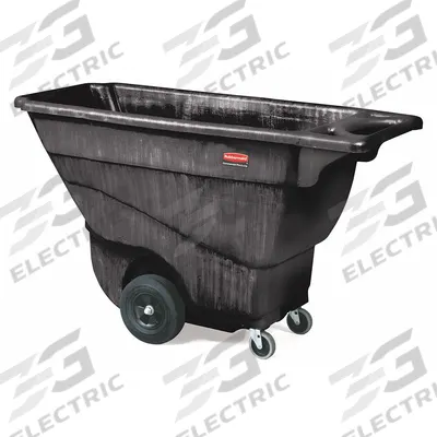 RUBBERMAID COMMERCIAL PRODUCTS Tilt Truck: 13.5 cu ft, 850 lb, (2) Axle-Mounted/(2) Swivel - Low-Maintenance Plastic Tilt Trucks with Ergonomic Handle