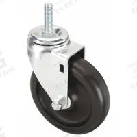 APPROVED VENDOR Stem Caster: 5 in Wheel Dia., 1 1/4 in Wheel Wd, Swivel, Swivel, 1/2 in Stem Dia. (MPN 32J826). Key specifications — Brand: APPROVED VENDOR; Thread Size: 1/2"-13; Wheel Bearing Type: Delrin; Wheel/Tread Color: Black; Roll Up: Swivel.
