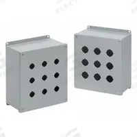 HOFFMAN Push Button Enclosure: 22mm, 1 Holes, Carbon Steel, NEMA 12 (MPN E1PBXM). Key specifications — Brand: HOFFMAN; Environments & Applications: Indoor Dust & Water Droplets.