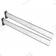 HAMMOND Adjustable Rear Brackets: RM Series Racks, 2 RU, Black Steel (MPN RM2U18BRKT). Key specifications — Brand: HAMMOND; For Use With: RM Series Racks; Rack Width Type: Full-Width.