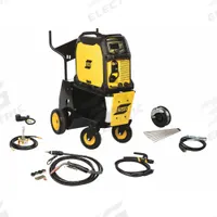 ESAB Multiprocess Welder: Rebel EMP 235ic, DC, MIG/Stick Pack w/Running Gear (MPN 0558012704). Key specifications — Maximum Amperage (Stick): 250 A; Maximum Amperage (TIG): 250 A; Input Voltage (Nominal) (Merch - Table Column, Filters): 230V.