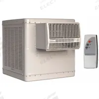 ESSICK AIR Window Evaporative Cooler: 700 sq ft – 1,400 sq ft, 13.5 gal Water Capacity, 5-15P (MPN RN46W). Key specifications — Number of Speeds: 2; Brand: ESSICK AIR.