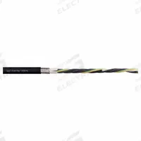 CHAINFLEX Motor Cable: 6 AWG, 4 Conductors, Order by the Foot, TPR Jacket, 1,000 V (MPN CF35-160-03OPE). Key specifications — Conductor Material: Copper; Minimum Bend Radius Factor - Fixed: 4 x OD; Minimum Bend Radius Factor - Flexible: 6 x OD; Includes Ground: Yes; Minimum Bend Radius Factor - E-Chain: 7.5 x OD; Resistance Properties: Oil and Grease Resistant; Standards: CE 2014/35/EU; Product Type: Motor Cable.