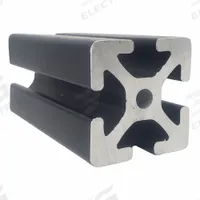 T-Slot Framing Extrusion: 15 Series, 12 ft Lg, 1 1/2 in x 1 1/2 in, Black, Single, Grooved, 4 Slots (MPN 15QE1515-BLK-144). Key specifications — System of Measurement: Inch; Finish: Anodized; Product Type: T-Slot Profile; Material: Aluminum; Yield Strength: 25,000 psi; Manufacturer Part Number: 15QE1515-BLK-144; Brand: FAZTEK.