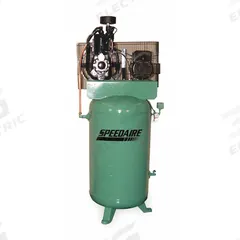 SPEEDAIRE Electric Air Compressor: 7.5 hp, 2 Stage, Vertical, 80 gal, 16.2 cfm, 175 psi, 230V AC (MPN 793HX3). Key specifications — attr48430: SPEEDAIRE; attr48445: 60 Hz; attr48450: 230V AC; attr48474: Single; attr48487: Vertical.