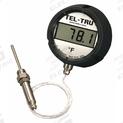 TEL-TRU Digital Panel Mount Thermometer: -75°F to 750°F /-58°C to 399°C, +/-0.5°F (+/-0.3°C) - General Purpose Panel Mount Digital Thermometers