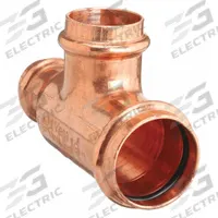 VIEGA PROPRESS Crimp Tee Fitting: Tee, 2 in CTS x 1 1/2 in CTS x 1 1/4 in CTS size, Copper (MPN 15508). Key specifications — Brand: VIEGA PROPRESS; Broad - Material for Bullet: Copper Or Bronze; Brand - Broad: VIEGA.