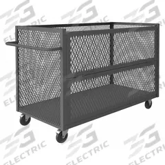 APPROVED VENDOR Drop-Gate Box Truck: 1,400 lb, 66 1/2 in L x 30 1/2 in W x 43 5/8 in H, Flat, Gray (MPN 3STDG-EX3060-5PO-95). Key specifications — Material: Steel; Color: Gray; Brand: APPROVED VENDOR; Caster/Wheel Configuration: (2) Rigid.