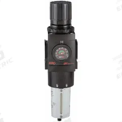 ARO Filter-Regulator: 3000 Series, 1 in NPT, 250 cfm, 5 micron, 0 psi to 140 psi, Manual Drain (MPN P39464-610). Key specifications — attr109419: ARO; attr109429: Aluminum; attr109463: Yes; attr109468: 3000.